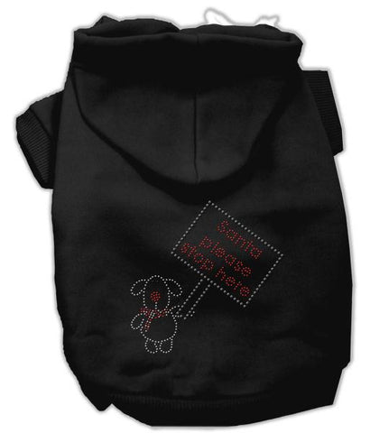 Santa Stop Here Hoodies Black XXXL(20)