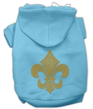 Gold Fleur De Lis Hoodie Baby Blue XS (8)