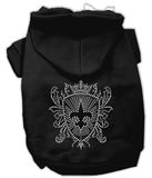 Rhinestone Fleur De Lis Shield Hoodies Black L (14)