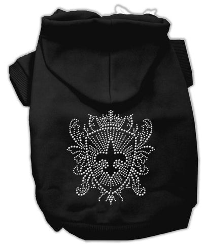 Rhinestone Fleur De Lis Shield Hoodies Black XL (16)