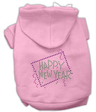 Happy New Year Rhinestone Hoodies Pink L (14)