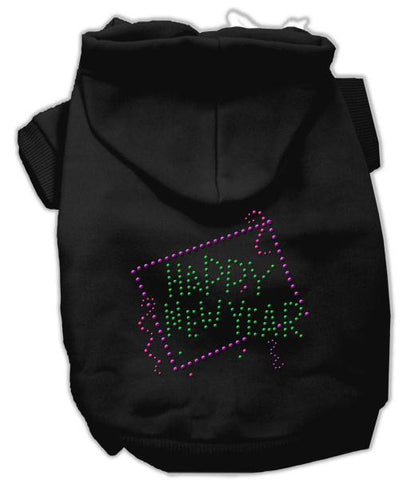 Happy New Year Rhinestone Hoodies Black XXXL (20)