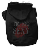 I'm Too Sexy Rhinestone Hoodies Black XS (8)