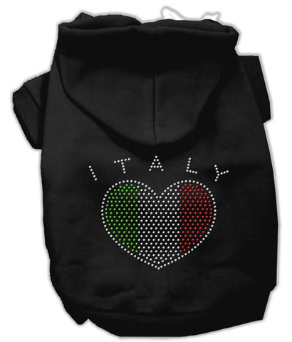 Italian Rhinestone Hoodies Black S (10)