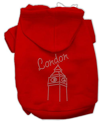 London Rhinestone Hoodies Red XS (8)