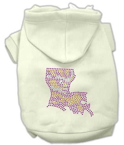 Louisiana Rhinestone Hoodie Cream L (14)