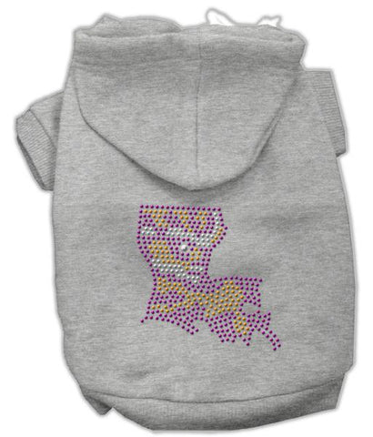 Louisiana Rhinestone Hoodie Grey L (14)