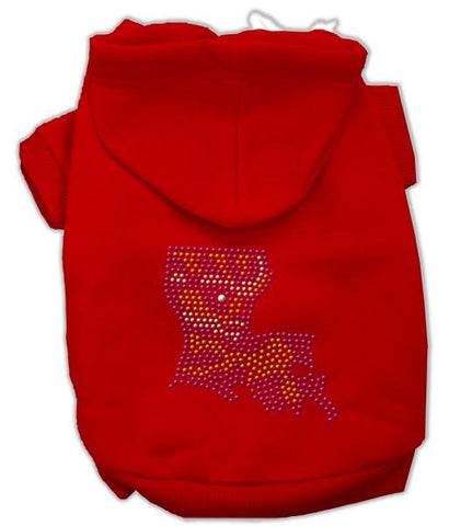 Louisiana Rhinestone Hoodie Red L (14)