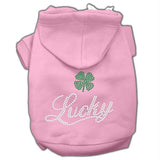 Lucky Rhinestone Hoodies Pink L (14)