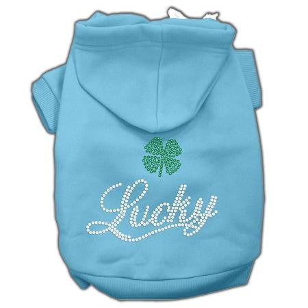 Lucky Rhinestone Hoodies Baby Blue XS (8)