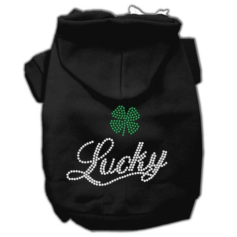 Lucky Rhinestone Hoodies Black XS (8)