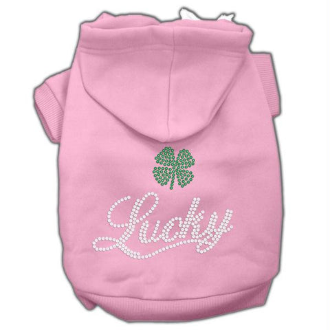 Lucky Rhinestone Hoodies Pink XXXL(20)