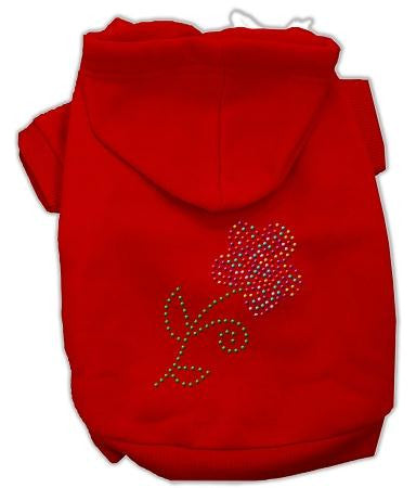 Multi-Colored Flower Rhinestone Hoodie Red XL (16)