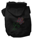 Multi-Colored Flower Rhinestone Hoodie Black XS (8)