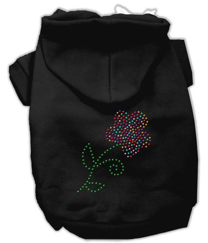 Multi-Colored Flower Rhinestone Hoodie Black XXXL(20)