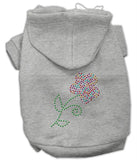 Multi-Colored Flower Rhinestone Hoodie Grey XXXL(20)