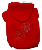 Multi-Colored Flower Rhinestone Hoodie Red XXXL(20)