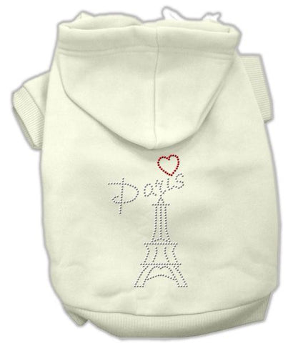 Paris Rhinestone Hoodies Cream M (12)