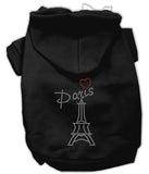 Paris Rhinestone Hoodies Black XS (8)