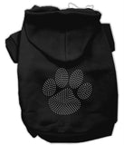 Clear Rhinestone Paw Hoodies Black XS (8)