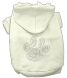 Clear Rhinestone Paw Hoodies Cream XXXL(20)