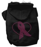 Pink Ribbon Rhinestone Hoodies Black L (14)