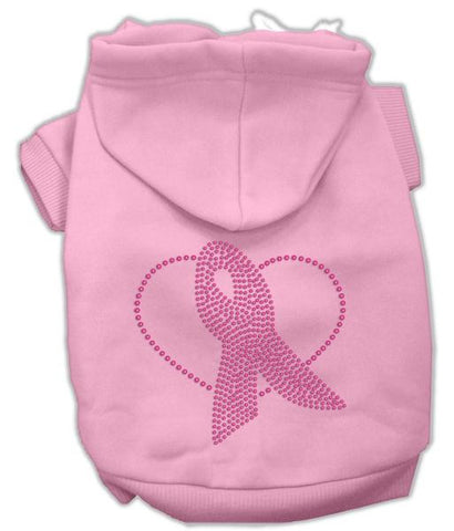 Pink Ribbon Rhinestone Hoodies Pink XS (8)