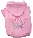 Rhinestone Rainbow Flower Peace Sign Hoodie Pink XS (8)