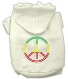 Rasta Peace Sign Hoodie Cream L (14)