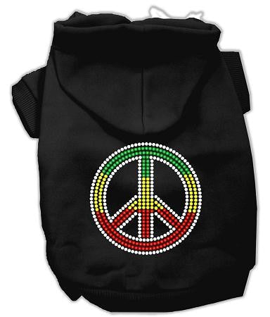 Rasta Peace Sign Hoodie Black M (12)