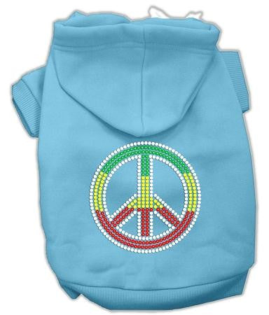 Rasta Peace Sign Hoodie Baby Blue XS (8)