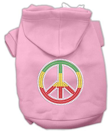 Rasta Peace Sign Hoodie Pink XS (8)