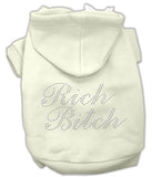 Rich Bitch Rhinestone Hoodies Cream XS (8)