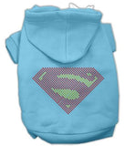 Super! Rhinestone Hoodies Baby Blue XXXL(20)