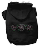 Tropical Flowers Rhinestone Hoodies Black L (14)