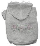 Tropical Flowers Rhinestone Hoodies Grey L (14)