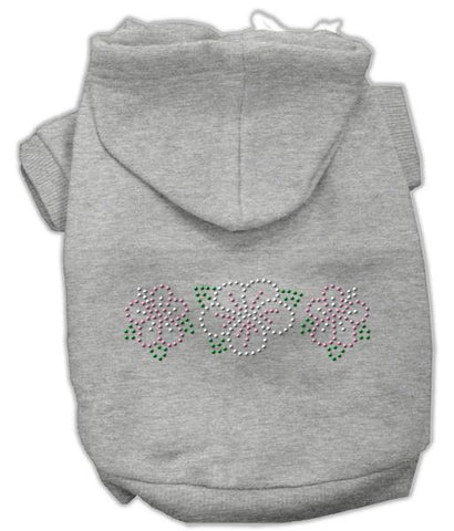 Tropical Flowers Rhinestone Hoodies Grey L (14)