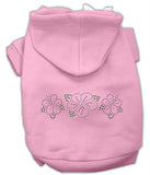 Tropical Flowers Rhinestone Hoodies Pink L (14)