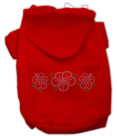 Tropical Flowers Rhinestone Hoodies Red L (14)