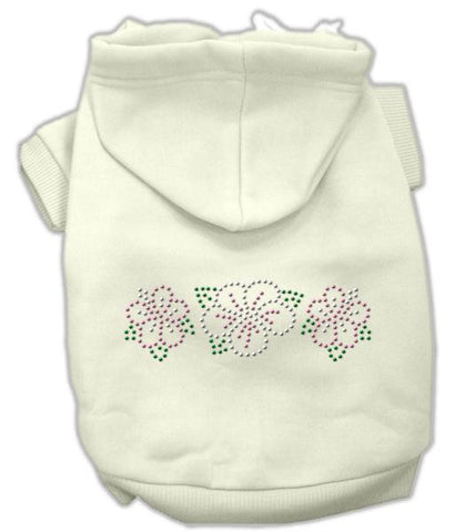 Tropical Flowers Rhinestone Hoodies Cream S (10)