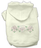 Tropical Flowers Rhinestone Hoodies Cream XS (8)