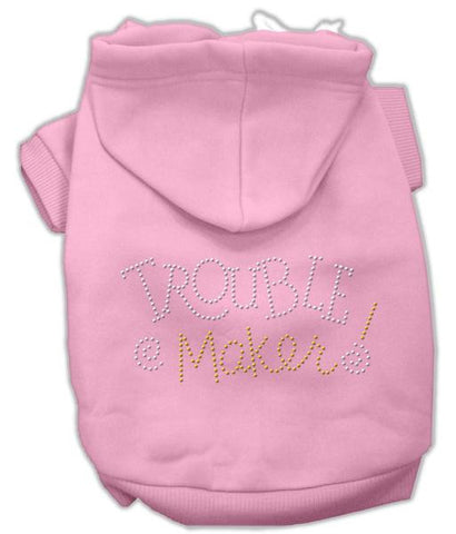 Trouble Maker Rhinestone Hoodies Pink L (14)