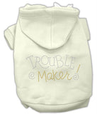 Trouble Maker Rhinestone Hoodies Cream XS (8)