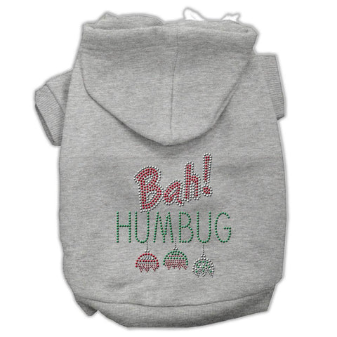 Bah Humbug Rhinestone Hoodies Grey XXL (18)