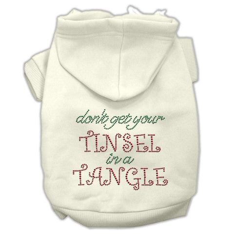 Tinsel in a Tangle Rhinestone Hoodies Cream XXXL(20)