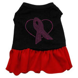 Pink Ribbon Rhinestone Dress Black with Red XL (16)