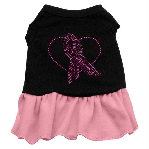 Pink Ribbon Rhinestone Dress Black with Pink XXXL (20)