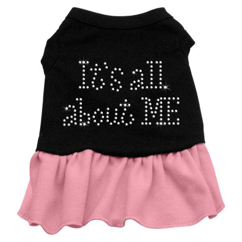 Rhinestone All About me Dress Black with Pink XXL (18)