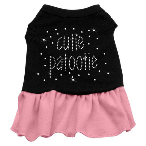 Rhinestone Cutie Patootie Dress Black with Pink Lg (14)