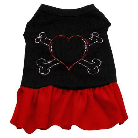 Rhinestone Heart and crossbones Dress Black with Red XL (16)